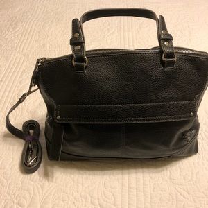 9 West Large Black Handbag with Shoulder Strap.